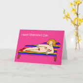 ハッピーバレンタインデーマンガレズビアンレディ カード (黄色い花)