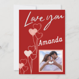 ハッピーバレンタインデーミニマルカード 招待状