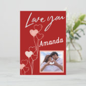 ハッピーバレンタインデーミニマルカード 招待状 (スタンド正面)