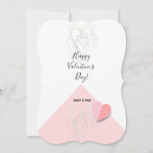 ハッピーバレンタインデーモダンデザイン 招待状 (裏面)