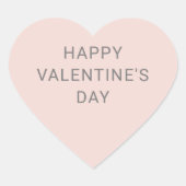 ハッピーバレンタインデーモダンピンクグレー ハートシール (正面)