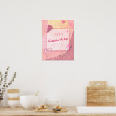 ハッピーバレンタインデーモダン抽象芸術 ポスター (キッチン)