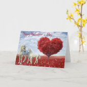 ハッピーバレンタインデーユニコーンマザー&フォール カード (黄色い花)