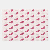 ハッピーバレンタインデーラズベリー水彩 ラッピングペーパーシート (正面)