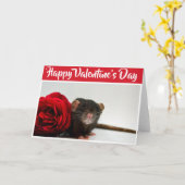 ハッピーバレンタインデーラットカード カード (黄色い花)