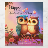 ハッピーバレンタインデーラブバード ワインラベル (シングルラベル)