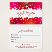 ハッピーバレンタインデーラブリーハートギフトカード (正面&裏面)