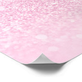 ハッピーバレンタインデーラブリーピンクヒヤシンスハート ポスター (角)