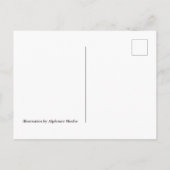 ハッピーバレンタインデーラブリーフレンドミュシャピンク シーズンポストカード (裏面)