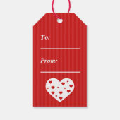 ハッピーバレンタインデーラブリーレッドホワイトハート ギフトタグ (裏面)