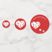 ハッピーバレンタインデーラブリーレッドホワイトハート コンフェッティ (正面)