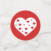 ハッピーバレンタインデーラブリーレッドホワイトハート コンフェッティ (スモール正面)