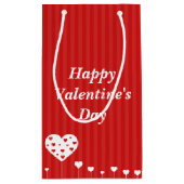 ハッピーバレンタインデーラブリーレッドホワイトハート スモールペーパーバッグ (裏面)