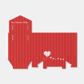 ハッピーバレンタインデーラブリーレッドホワイトハート フェイバーボックス (折り畳みなし)