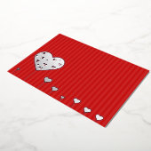 ハッピーバレンタインデーラブリーレッドホワイトハート 箔シーズンカード (回転した状態)