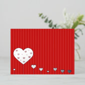 ハッピーバレンタインデーラブリーレッドホワイトハート 箔シーズンカード (立ち正面)