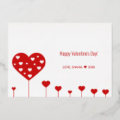 ハッピーバレンタインデーラブリーレッドホワイトハート 箔シーズンカード (裏面)