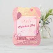 ハッピーバレンタインデーラブルエレガント 招待状 (スタンド正面)