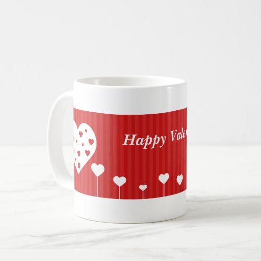 ハッピーバレンタインデーラブルハート コーヒーマグカップ (正面左)