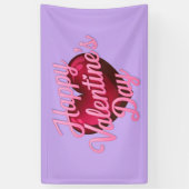 ハッピーバレンタインデーラベンダーバナー 横断幕 (縦)