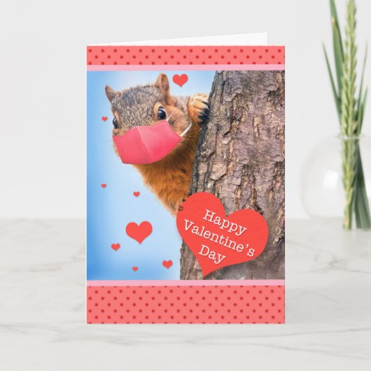 ハッピーバレンタインデーリスインコビッド顔マスク シーズンカード (正面)