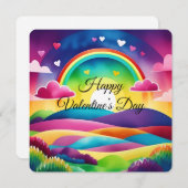 ハッピーバレンタインデーレインボーハート シーズンカード (正面/裏面)