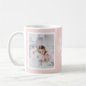 ハッピーバレンタインデーレタリングピンクフォトコラージュ コーヒーマグカップ (左)