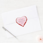 ハッピーバレンタインデーレッドとピンクのヴィンテージ ハートシール (封筒)