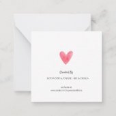 ハッピーバレンタインデーレッドウォーター色ハート ノートカード (裏面)