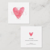 ハッピーバレンタインデーレッドウォーター色ハート ノートカード (正面/裏面)