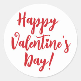 ハッピーバレンタインデーレッドスクリプトタイポグラフィ モダン ラウンドシール