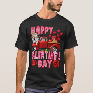 ハッピーバレンタインデーレッドトラックウェスタンカワイイ Tシャツ