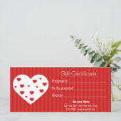 ハッピーバレンタインデーレッドホワイトハートギフトカード (スタンド正面)