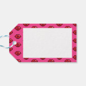 ハッピーバレンタインデーレッドリップピクセルアートパターン ギフトタグ (裏面横)