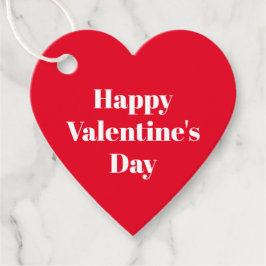 ハッピーバレンタインデーレッド・ホワイト・ミニマルモダンリスト フェイバータグ