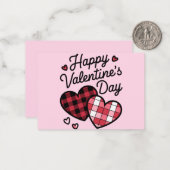 ハッピーバレンタインデーレパード柄ラブハート ノートカード (正面/裏面インサイチュ)