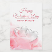 ハッピーバレンタインデーロマンチックグラスハート フードラベル (シングルラベル)