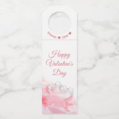 ハッピーバレンタインデーロマンチックグラスハート ボトルネックタグ (正面)
