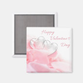 ハッピーバレンタインデーロマンチックグラスハート マグネット (正面/裏面)