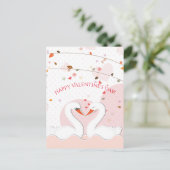 ハッピーバレンタインデーロマンチックスワンスハート シーズンポストカード (スタンド正面)