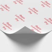 ハッピーバレンタインデーロマンチックレッドキュート2025 ラッピングペーパー (角)