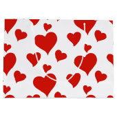 ハッピーバレンタインデーロマンチック赤いハートカスタム ラージペーパーバッグ (裏面)