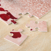 ハッピーバレンタインデーローズブーケハート ジグソーパズル (側面)