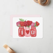 ハッピーバレンタインデーローズメイソンハート ノートカード (正面/裏面インサイチュ)