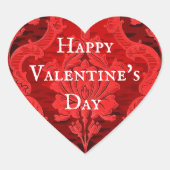 ハッピーバレンタインデーヴィンテージハートシール ハートシール (正面)
