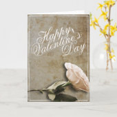 ハッピーバレンタインデー付きバラ カード (黄色い花)