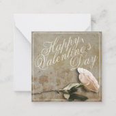ハッピーバレンタインデー付きバラ ノートカード (正面)