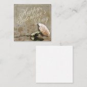 ハッピーバレンタインデー付きバラ ノートカード (正面/裏面)