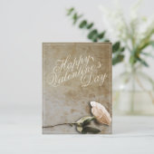 ハッピーバレンタインデー付きバラ ポストカード (スタンド正面)