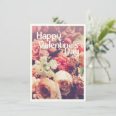 ハッピーバレンタインデー付きヴィンテージ花束 (スタンド正面)